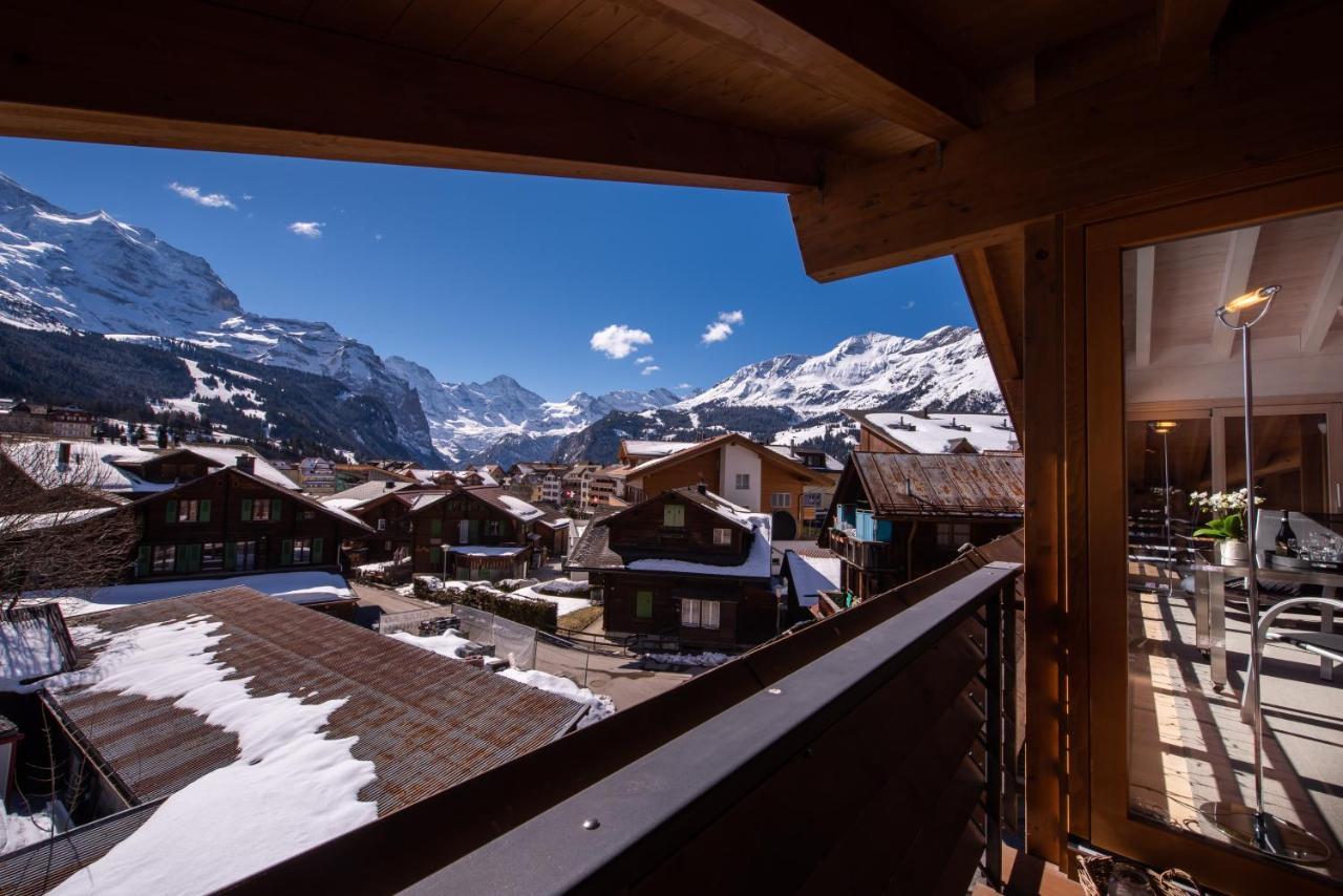 Chalet Schneehoren Penthouse Wengen Exterior foto