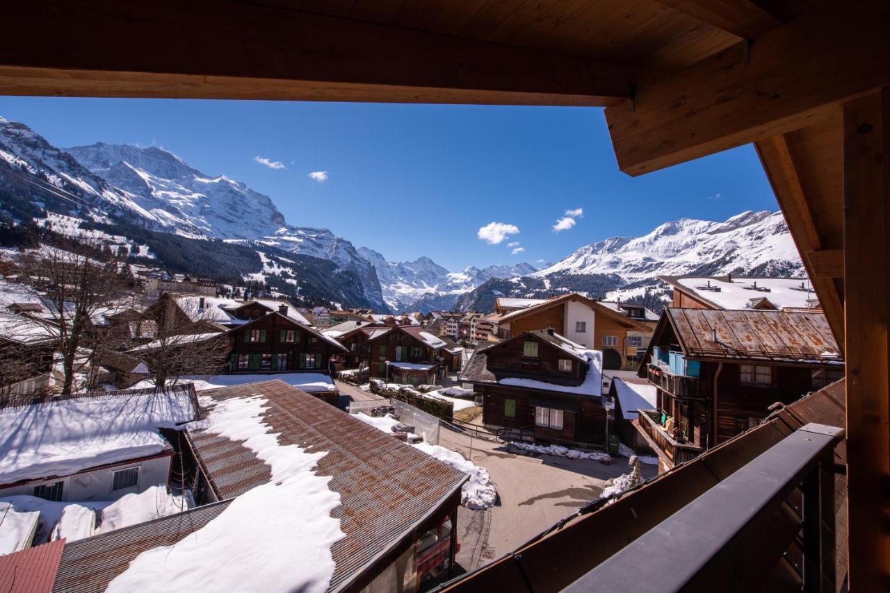 Chalet Schneehoren Penthouse Wengen Exterior foto
